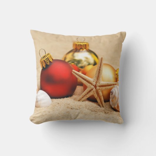 暖かい天候のクリスマス クッション (正面)