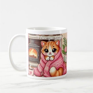 暖かい子猫でブランケットのカスタマイズ可能なコーヒーマグ コーヒーマグカップ