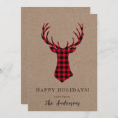 暖かい居心地の良いディアクラフトプラディクリスマス シーズンカード (正面/裏面)
