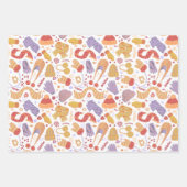 暖かい居心地の良い冬の衣服ラッピング紙セット3 ラッピングペーパーシート (正面2)