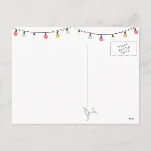 暖かい希望のヴィンテージスタイルクリスマス雪だるま シーズンポストカード (裏面)