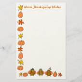 暖かい感謝祭の願い 便箋 (正面)