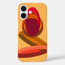 暖かい抽象芸術トリプルリングや輪・ミニマルモダンリスト iPhone 16ケース