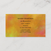 暖かい抽象芸術トーン（オレンジ色の黄色のピンクの汎用） 名刺 (裏面)