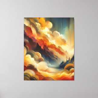 暖かい抽象芸術ペイントブラシ キャンバスプリント