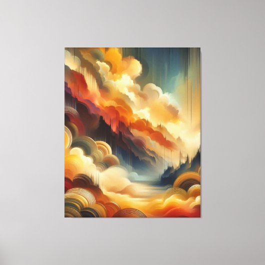 暖かい抽象芸術ペイントブラシ キャンバスプリント (正面)