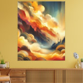 暖かい抽象芸術ペイントブラシ キャンバスプリント (インサイチュ (リビング))