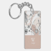 暖かい抽象芸術ボホミニマルスタイル キーホルダー (正面左)