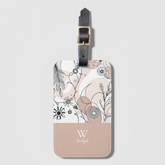 暖かい抽象芸術ボホミニマルスタイル ラゲッジタグ (正面縦)