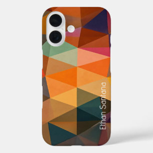 暖かい抽象芸術三角形パターン iPhone 16ケース
