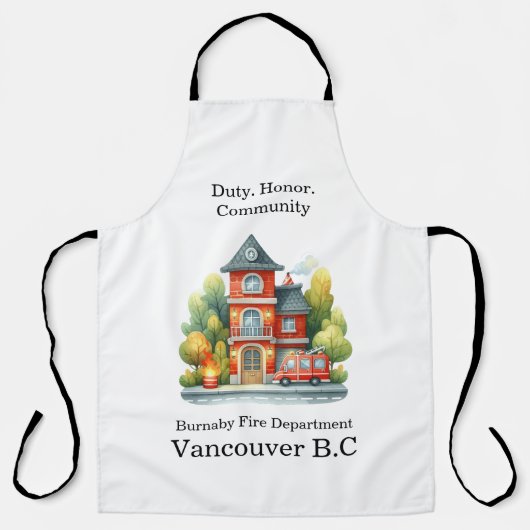 暖かい春の午後の消防士 エプロン (正面)