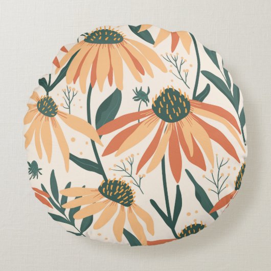 暖かい春円枕 ラウンドクッション (正面)