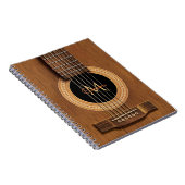 暖かい木製のアコースティックギターのノート ノートブック (右側)