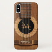 暖かい木製のアコースティックギターのiPhone Xの場合 Case-Mate iPhoneケース (裏面)