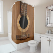 暖かい木製のアコースティックギター シャワーカーテン (インサイチュ)