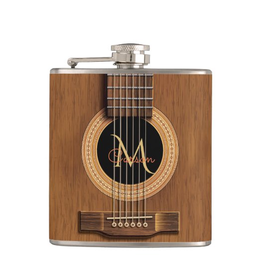 暖かい木製のアコースティックギター フラスク (正面)