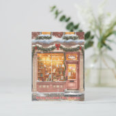 暖かい本屋のクリスマスホリデーグリーティング シーズンポストカード (スタンド正面)