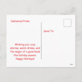 暖かい本屋のクリスマス・ホリデー・グリーティング シーズンポストカード (裏面)