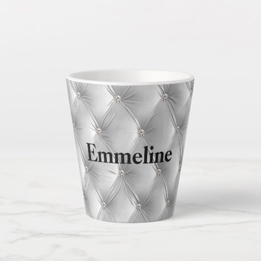 暖かい柔らかいグレーのフェイクビロード カフェラテマグ (正面)