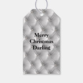 暖かい柔らかいグレーのフェイクビロード ギフトタグ (正面)