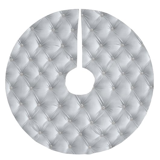 暖かい柔らかいグレーのフェイクビロード ブラッシュドポリエステルツリースカート (正面)