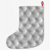 暖かい柔らかいグレーのフェイクビロード ラージクリスマスストッキング (裏面)