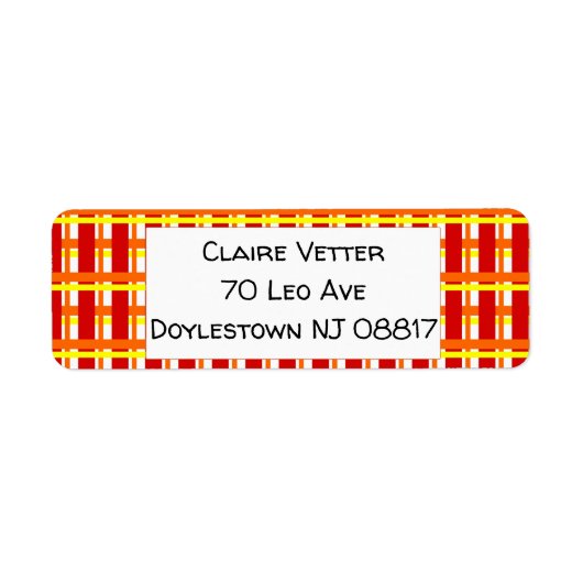 暖かい格子縞 ラベル (正面)