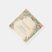 暖かい植物体結婚枠 スタンダードカクテルナプキン (角)