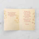 暖かい歓迎の教区横断渦巻き花葉 カード (内部)