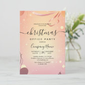 暖かい気分とピンクのクリスマスオフィスのパーティー 招待状 (スタンド正面)