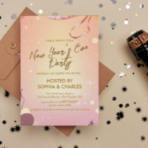 暖かい気分とピンクの新年のイブパーティー