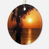 暖かい水上の日没 セラミックオーナメント (左)