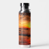 暖かい海ビーチ波の夕日の音 ウォーターボトル (左面)