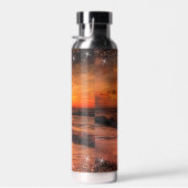 暖かい海ビーチ波の夕日の音 ウォーターボトル (右面)