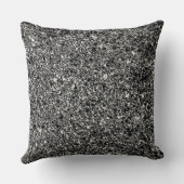 暖かい灰色の白黒斑点モザイク抽象芸術 クッション (裏面)