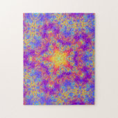 暖かい白熱星明るい色の渦巻の万華鏡のように千変万化するパターンの芸術 ジグソーパズル (縦)