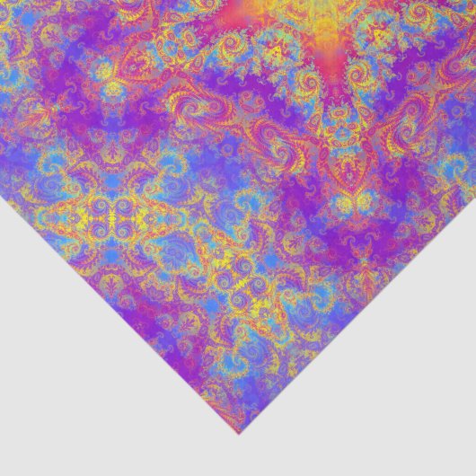 暖かい白熱星明るい色の渦巻の万華鏡のように千変万化するパターンの芸術 薄葉紙 (詳細)