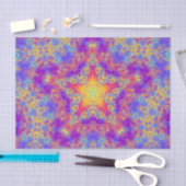 暖かい白熱星明るい色の渦巻の万華鏡のように千変万化するパターンの芸術 薄葉紙 (クラフト)