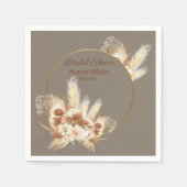 暖かい石ボホパンパスグラスシャワー スタンダードカクテルナプキン (正面)