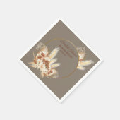 暖かい石ボホパンパスグラスシャワー スタンダードカクテルナプキン (角)