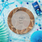 暖かい石壁パターンゴールデンアニー文字 ペーパープレート (パーティー)