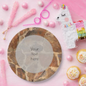 暖かい石壁パターンゴールデンアニー文字 ペーパープレート (パーティー)