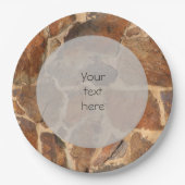 暖かい石壁パターンゴールデンアニー文字 ペーパープレート (正面)