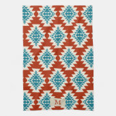 暖かい砂漠の夢の南西のパタ素朴ーン キッチンタオル (縦)