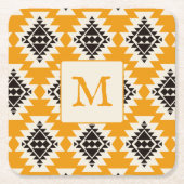 暖かい砂漠の夢の南西のパタ素朴ーン スクエアペーパーコースター (正面)