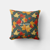 暖かい秋のメープル離れズ | 秋ホームデコールデザイン クッション (正面)