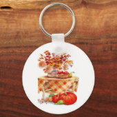 暖かい秋の収穫表の静止ライフ キーホルダー (正面)