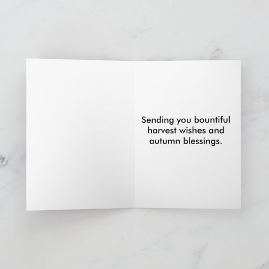 暖かい秋の収穫表の静止ライフ シーズンカード (内部)