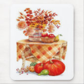 暖かい秋の収穫表の静止ライフ マウスパッド (正面)