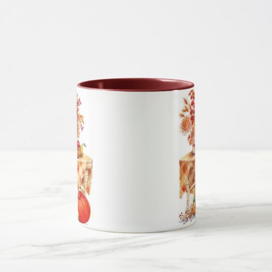 暖かい秋の収穫表の静止ライフ マグカップ (中央)